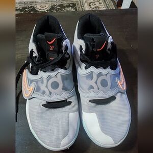 Nike Kids Gray and Orange Athletic Shoes